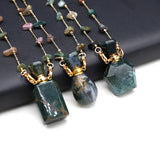 Natural Stone Perfume Bottle Necklace Gravel Chain Women Necklace