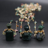 Natural Stone Perfume Bottle Necklace Gravel Chain Women Necklace