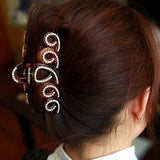 Wave Shape Crystal Hair Clip for Women Girls