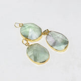 Faceted Green Crystal Quartz Charm Pendant for Necklace