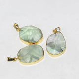 Faceted Green Crystal Quartz Charm Pendant for Necklace