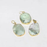 Faceted Green Crystal Quartz Charm Pendant for Necklace