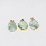 Faceted Green Crystal Quartz Charm Pendant for Necklace