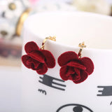 Rose Flower Shape Clip on Earrings for Women