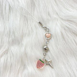 Y2K Sweet Alloy Phone Charms Strawberry Heart Star Keychains