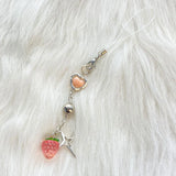 Y2K Sweet Alloy Phone Charms Strawberry Heart Star Keychains