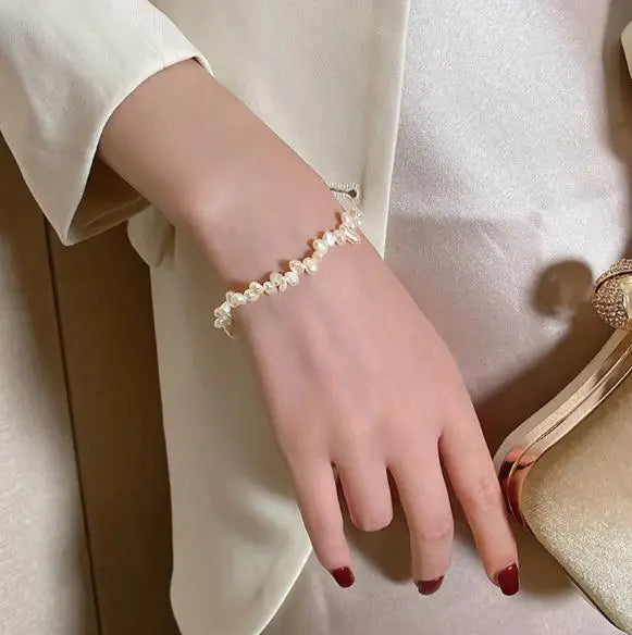 Natural Freshwater Pearl Bracelet Baroque Real Pearl Fine Jewelry