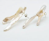 Baroque Pearl Stud Earrings Silver Avant Garde Lady Jewelry