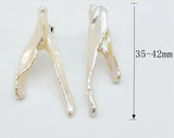 Baroque Pearl Stud Earrings Silver Avant Garde Lady Jewelry