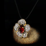 Zircon Flower Pendant Necklace 925 Silver Ladies Sweater Chain Jewelry