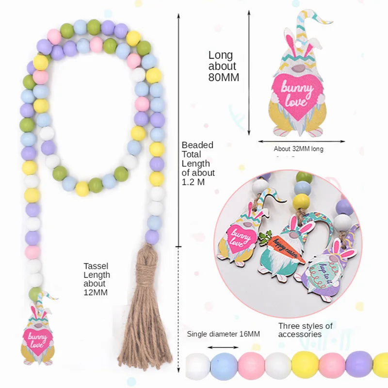 Easter Hanging Bead 16MM Five-piece Set Tassel Tray Decoration