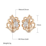 Hollow Flower Zircon Earrings 585 Rose Glossy Women Earrings