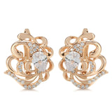 Hollow Flower Zircon Earrings 585 Rose Glossy Women Earrings