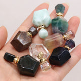 Natural Stone Perfume Bottle Pendant for DIY Necklace