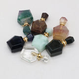 Natural Stone Perfume Bottle Pendant for DIY Necklace