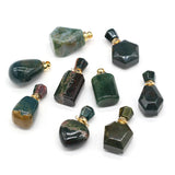 Natural Stone Perfume Bottle Pendant Indian Agates DIY Necklace Accessory