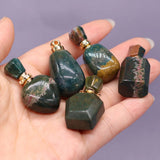Natural Stone Perfume Bottle Pendant Indian Agates DIY Necklace Accessory
