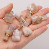 Hot Natural Stone Perfume Bottle Pendant Irregular Sakure Agates
