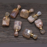 Hot Natural Stone Perfume Bottle Pendant Irregular Sakure Agates