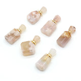 Hot Natural Stone Perfume Bottle Pendant Irregular Sakure Agates