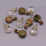 Natural Stone Perfume Bottle Pendant Semi-Precious Charm DIY Necklace Accessory