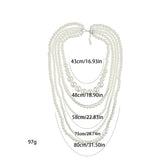 Long Layered Pearl Neckchain for Women Party Jewelry