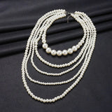 Long Layered Pearl Neckchain for Women Party Jewelry