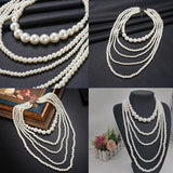 Long Layered Pearl Necklace for Women Elegant Party Jewelry
