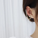 Butterfly Wing Earrings 14k Real Pearl Chain Zircon Stud Jewellery