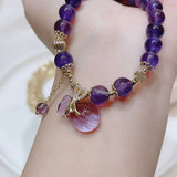 Vintage Natural Amethyst Beaded Bracelet