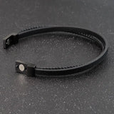 Men's Leather Bracelet Hand-woven Bangle Stainless Steel Vintage