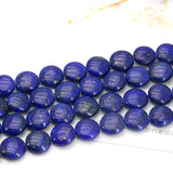Natural 12mm Coin Lapis Lazuli Chalcedony Bead DIY Charms Beads