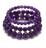 Natural Amethyst Purple Quartz Crystal Bracelet for Men Women