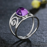 Natural Amethyst Ring 925 Sterling Silver Wedding Party Gift