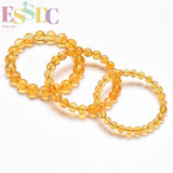Natural Citrine Yellow Crystal Circle Bracelet for Men Women