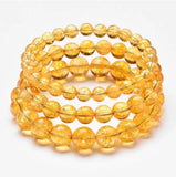 Natural Citrine Yellow Crystal Circle Bracelet for Men Women