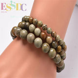 Leaf StoneCrystal Circle Bracelet for Men Or Women