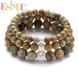Leaf StoneCrystal Circle Bracelet for Men Or Women