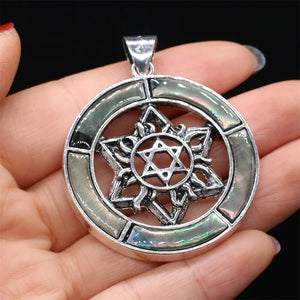 Natural Shell Round Pendant Charms DIY Necklace Accessory