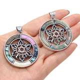 Natural Shell Round Pendant Charms DIY Necklace Accessory