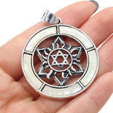 Natural Shell Round Pendant Charms DIY Necklace Accessory