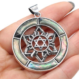 Natural Shell Round Pendant Charms DIY Necklace Accessory