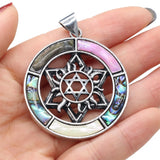 Natural Shell Round Pendant Charms DIY Necklace Accessory