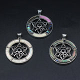 Natural Shell Round Pendant Charms DIY Necklace Accessory