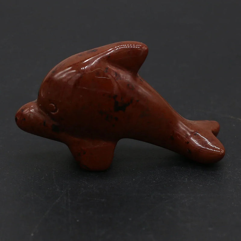 Natural Stone Dolphin-Shaped Ornament Lucky Gift
