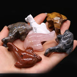 Natural Stone Dolphin-Shaped Ornament Lucky Gift