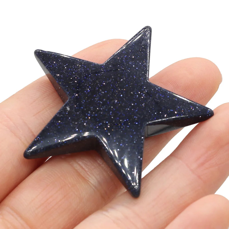 Natural Stone Five-Pointed Star Pendant for DIY Jewelry Making
