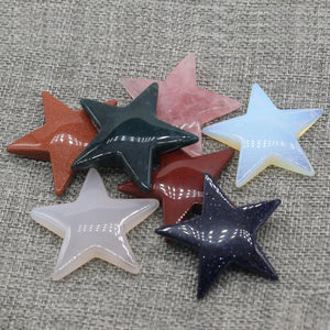 Natural Stone Five-Pointed Star Pendant for DIY Jewelry Making