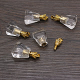Natural Stone Perfume Bottle Clear Quartz Pendant for Jewelry Making