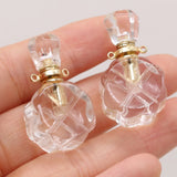 Natural Stone Perfume Bottle Clear Quartz Pendant for Jewelry Making